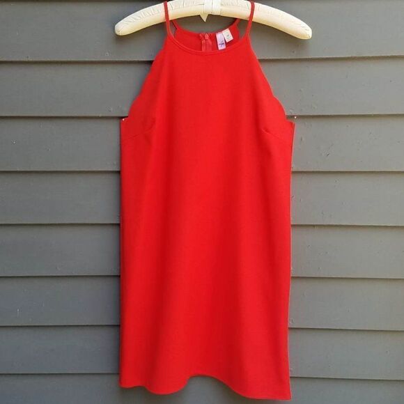 Alya Red Scallop Dress with Spagetti Straps size Medium - Picture 1 of 9